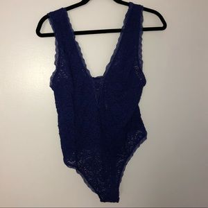 Free People Royal Blue Lace Body Suit